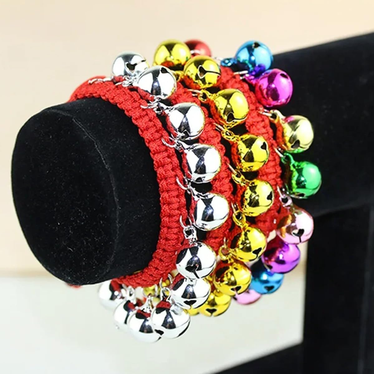 ECYC 50 Pcs 12mm Metal Jingle Bells, Christmas Jingle Bells Decorative Jingle Bells Colorful Craft Jingle Bells for DIY Crafts Christmas Home Party Decoration