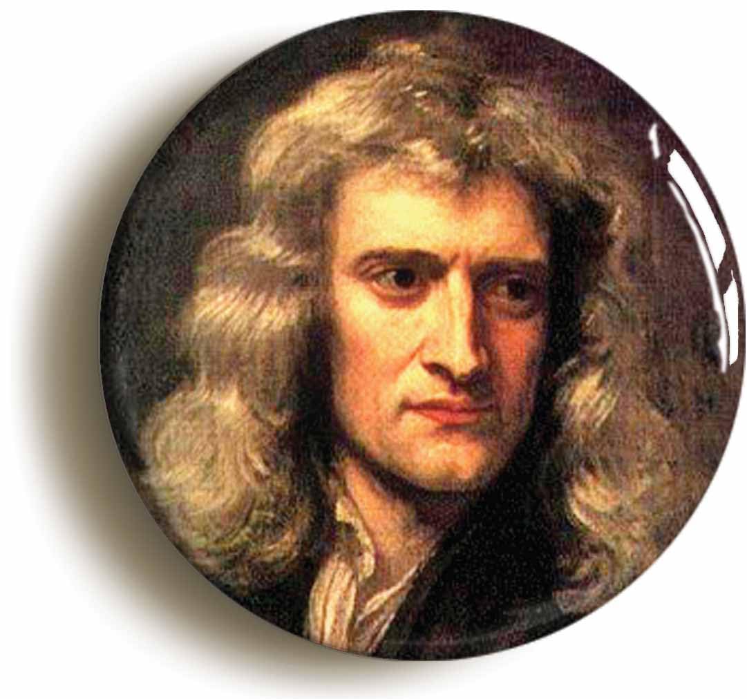 Scientist Isaac Newton Fridge Magnet (Circular 2inch / 50mm Diameter)
