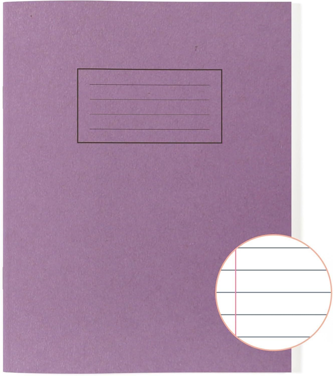 Silvine Exercise Book 229 x 178mm Ruled with Margin Purple (10 Pack)