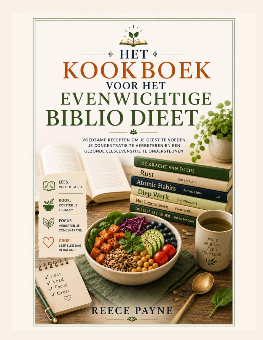 HET KOOKBOEK VOOR HET EVENWICHTIGE BIBLIO DIEET: VOEDZAME RECEPTEN OM JE GEEST TE VOEDEN, DE FOCUS TE VERBETEREN EN EEN GEZONDE LEESSTIJL TE ONDERSTEUNEN
