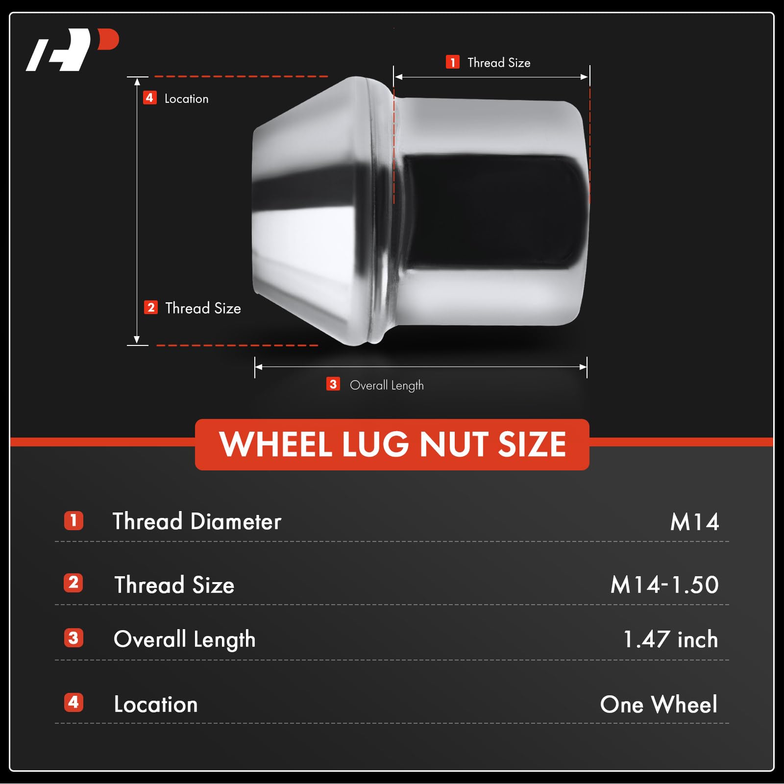 5 Stück Radmuttern Set LR001381 - Für Land Rover Discovery Sport, Evoque