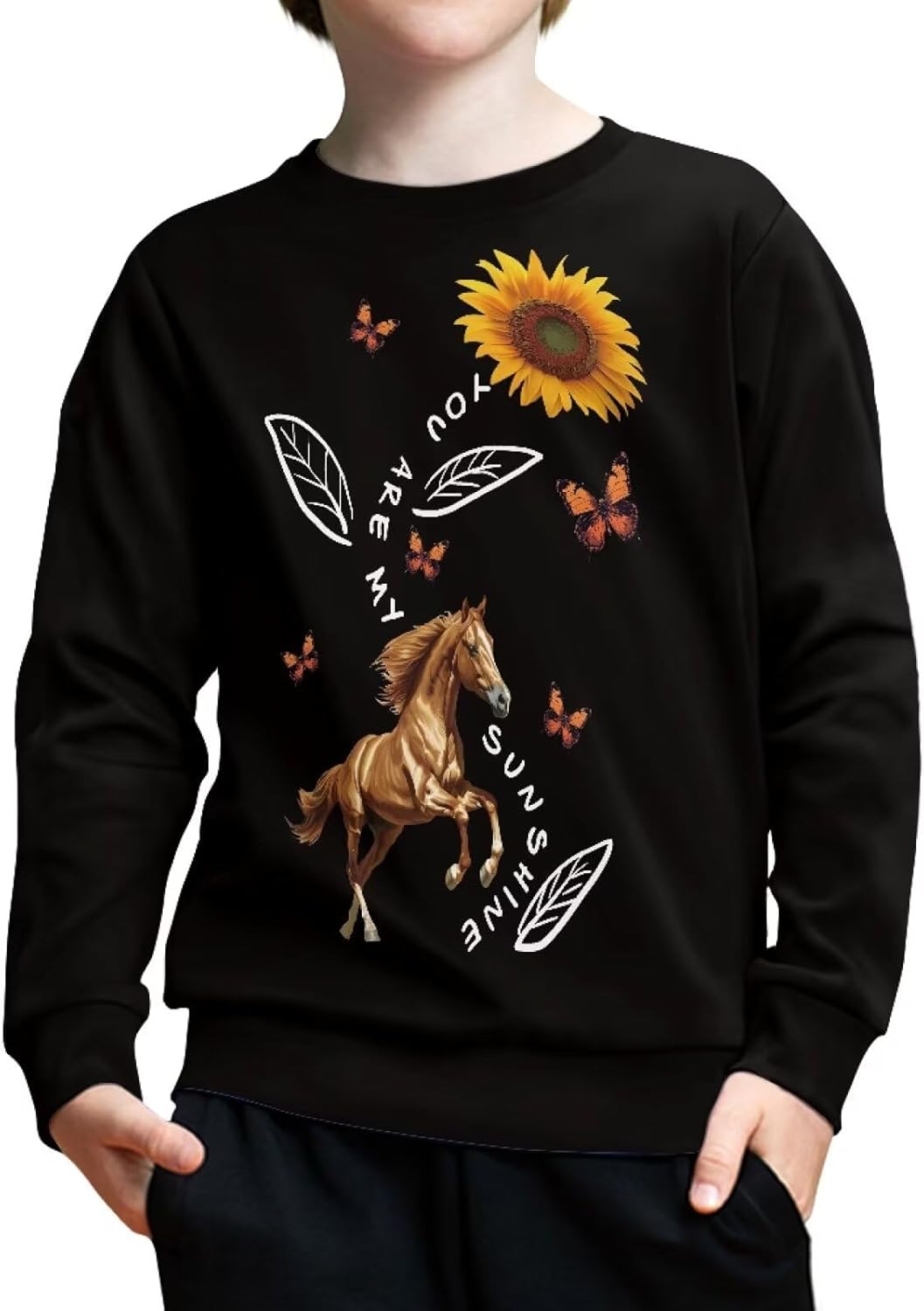 Girls Boys Sweatshirt Fall Outfit Kids Comfy Sweaters Pullover Tops 6-14 Years Old - Image 2