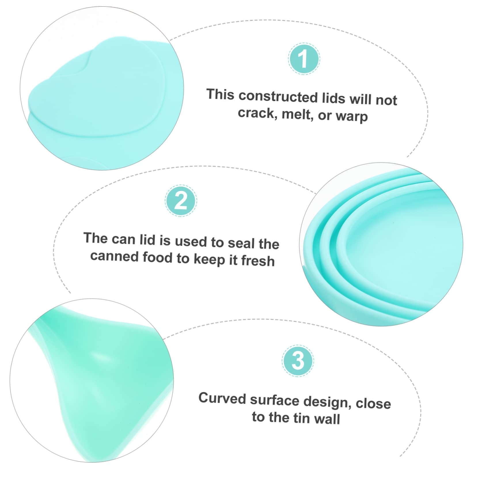 BCOATH Replaceable Food Spoon Silicone Food Lid Dog Accessory High Grade Sealing