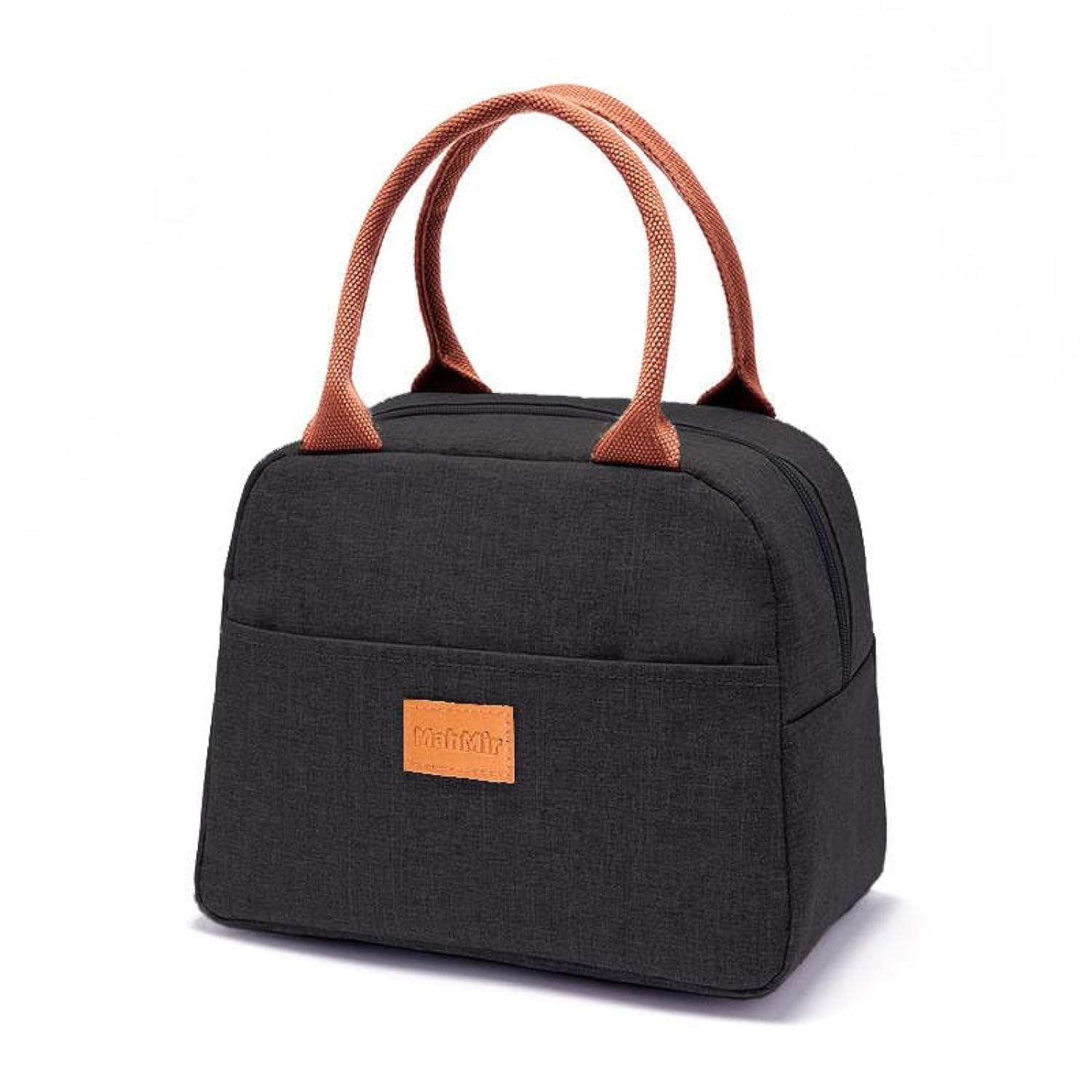 Insulated Lunch Bag for Men Women Kids, Black, Rectangular, 28x16.5x21cm, Leakproof Thermal Cooler, Wide Open Easy to Clean, Unisex, Office Work School Picnic Travel