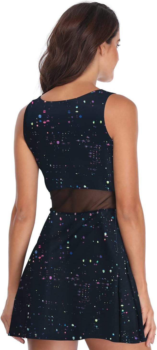 PCGAGA Women's Tennis Dress with Separate Shorts Sleeveless Workout Golf Dress with Pockets Activewear for Exercise - Image 4