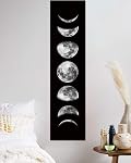 Ohhvvow Moon Phase Wall Art Painting, 47L x 11.8W Black and White Modern Abstract Canvas Wall Art Painting for Living Room Bedroom Decor, Contemporary Artwork for Home Office, Unframed