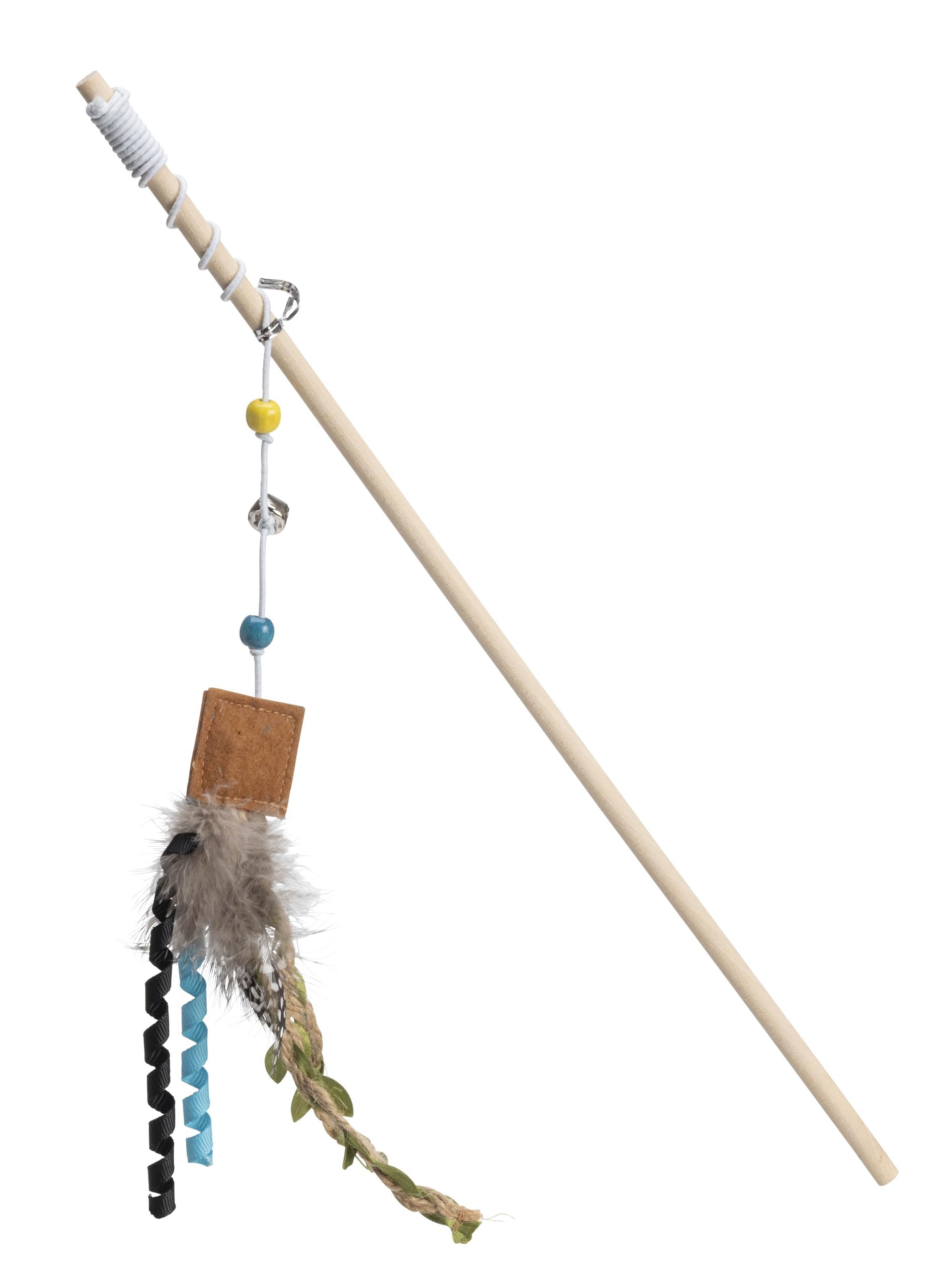 House of Paws Brown Aztec Feather Wand Cat Toy - Interactive Play for Cats