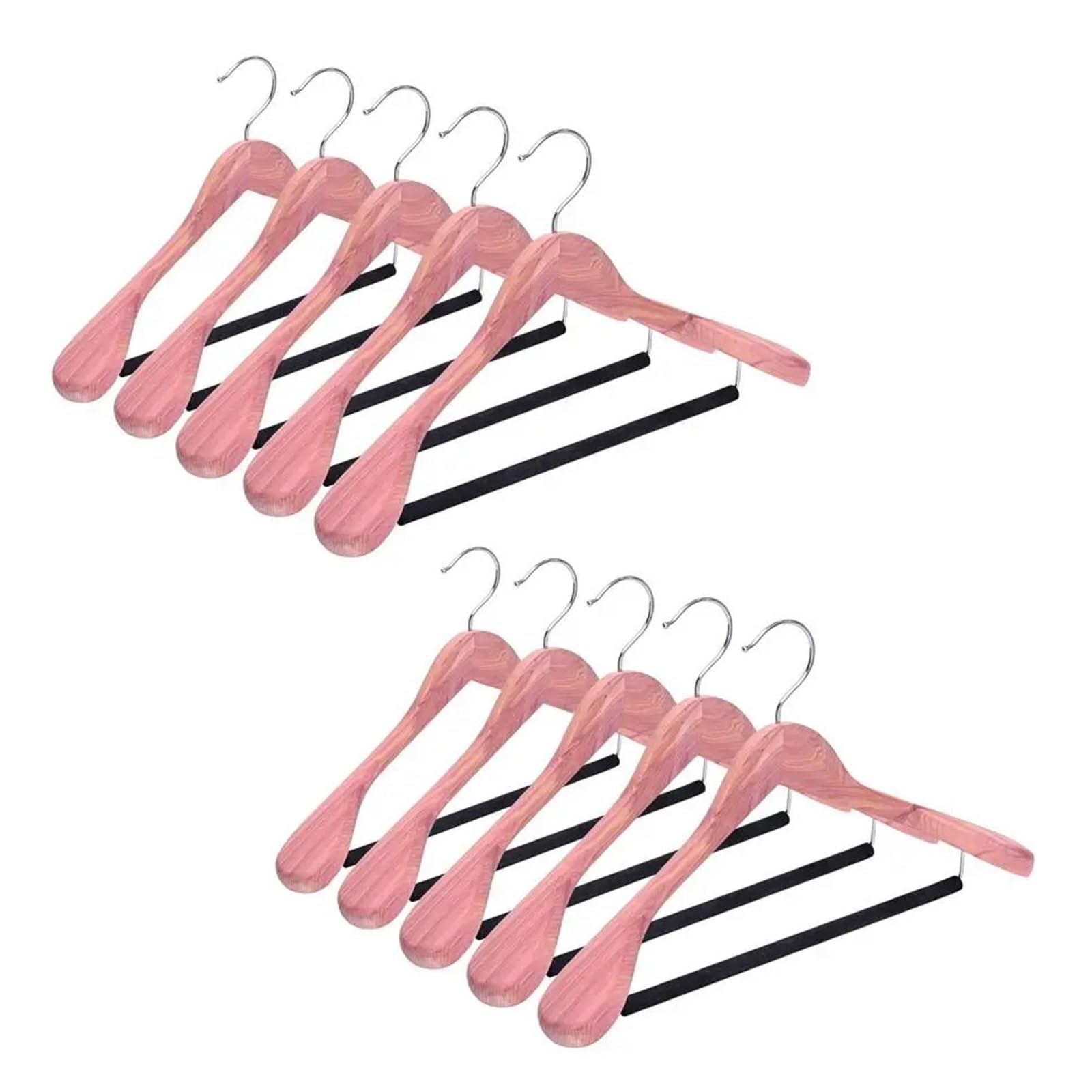 Wooden hangers 10pcs Wooden Coat Suit Hangers with Extra Wide Shoulder, Wood Jacket Clothes Hanger with Non Slip B for suit