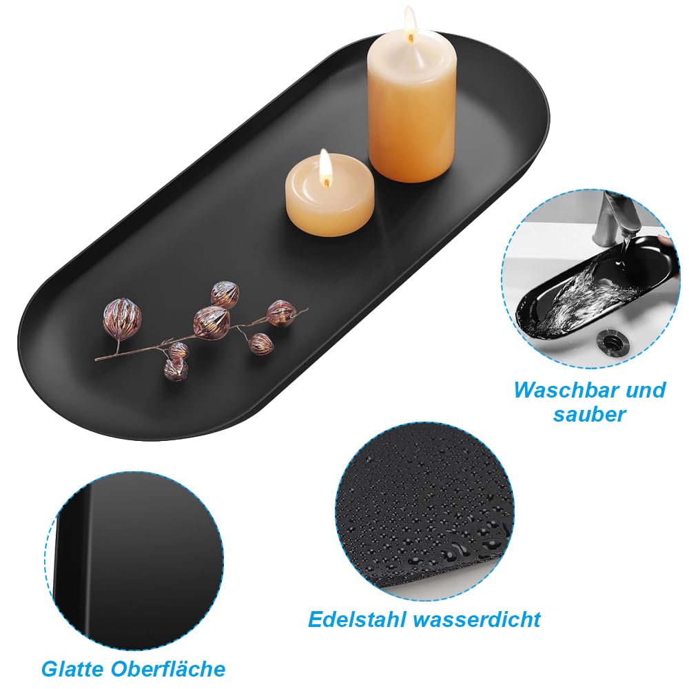 2 Stück Schmucktablett Oval Edelstahl - Ablageschale Für Kosmetik, Schlüssel & Deko