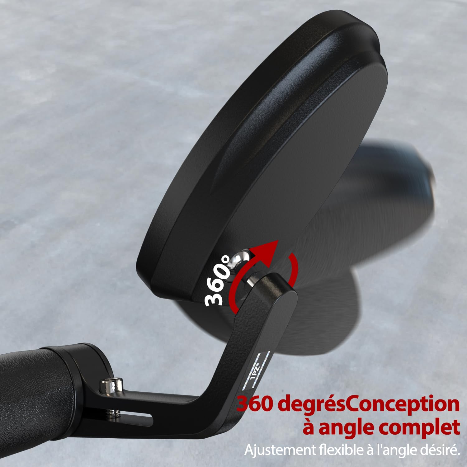 1PZ F26-7M8 Rétroviseur Universel Moto CNC Anti-éblouissant - 7/8" (22mm) pour Guidon -Verre Bleu Large Angle Mort Réduit -Compatible Scooter, Vélos électriques, VTT, UTV, Z1000 Z750, MT03 MT07 MT09