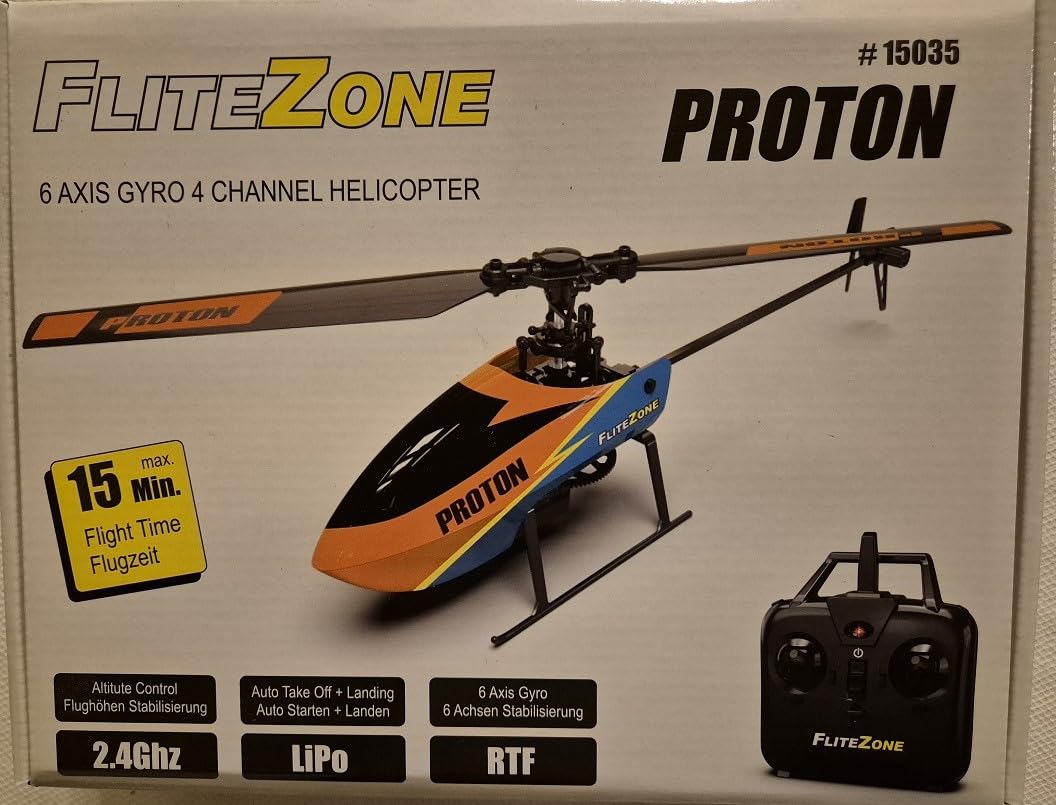 RC Helikopter Proton FBL, 4 Kanal, mit 6 Achsen Gyroscope und 2.4 GHZ Fernsteuerrung RTF Set