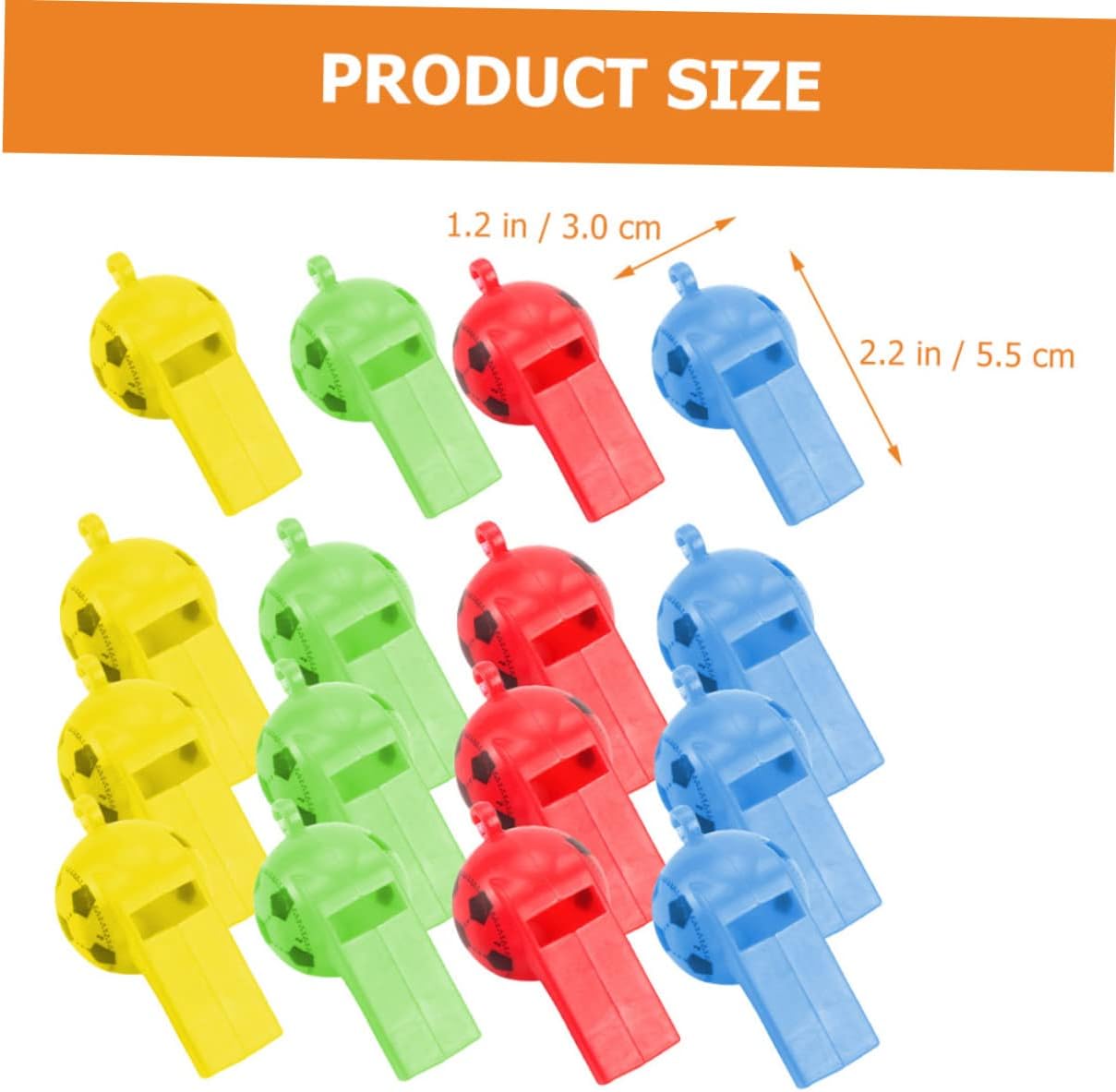 TOYANDONA 200pcs Light Whistle Loudest Safety Hiking Whistle Lanyard for Sports Referee Random Color
