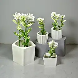 Kit 4 Vasinhos com Plantas Artificiais Realistas