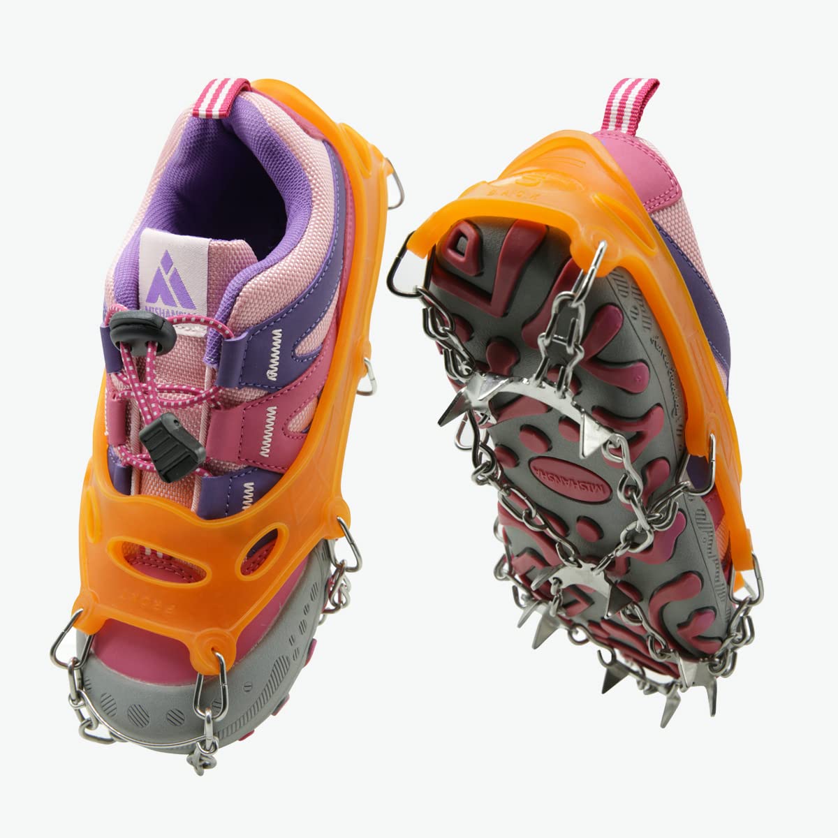 Eisklampen für Kinder, Steigeisen für Kinder, Wanderstiefel und Schuhe, Edelstahl, rutschfeste Traktionsstollen, Eis-Schnee-Griffe, Mikro-Spikes zum Eisfischen, Walken, Wandern und Klettern, Spielzeug