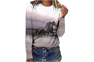 Stunning Women's Horse Long Sleeve Shirts: Embrace the Wild Spirit