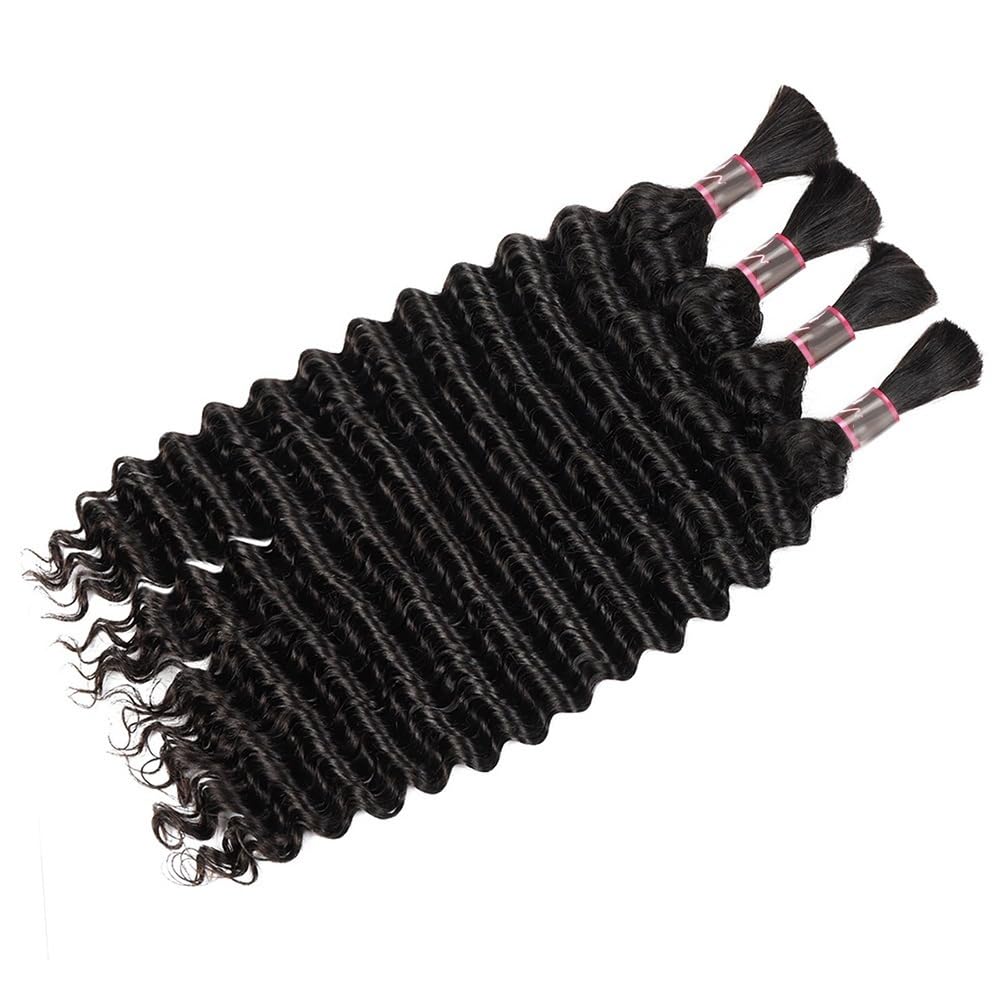 Splatanie włosów Włosy w dużych ilościach Głębokie fale do zaplatania 1 3 wiązki Brazylijskie włosy Remy Bez osnowy Przedłużanie włosów Kobieta(28inches)