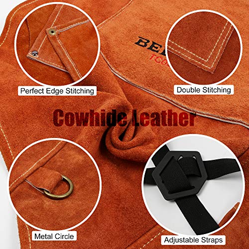 image for BEETRO Woodworking Shop Apron For Heavy Duty and Welding, Cowhide Leat