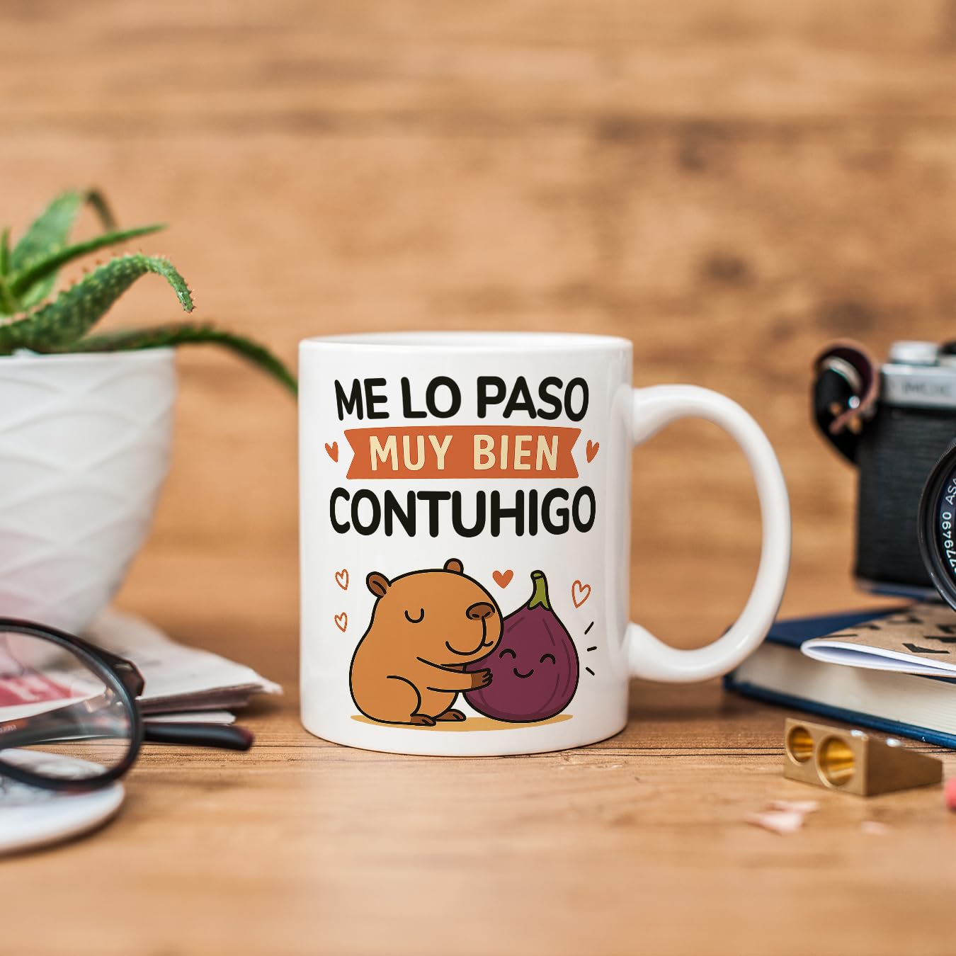 Taza Graciosa 'Como Tú No Hay Ningüina' | Regalo Para Novia, Esposa O Pareja | 330 Ml | Con Diseño De Capibaras | Apta Microondas Y Lavavajillas