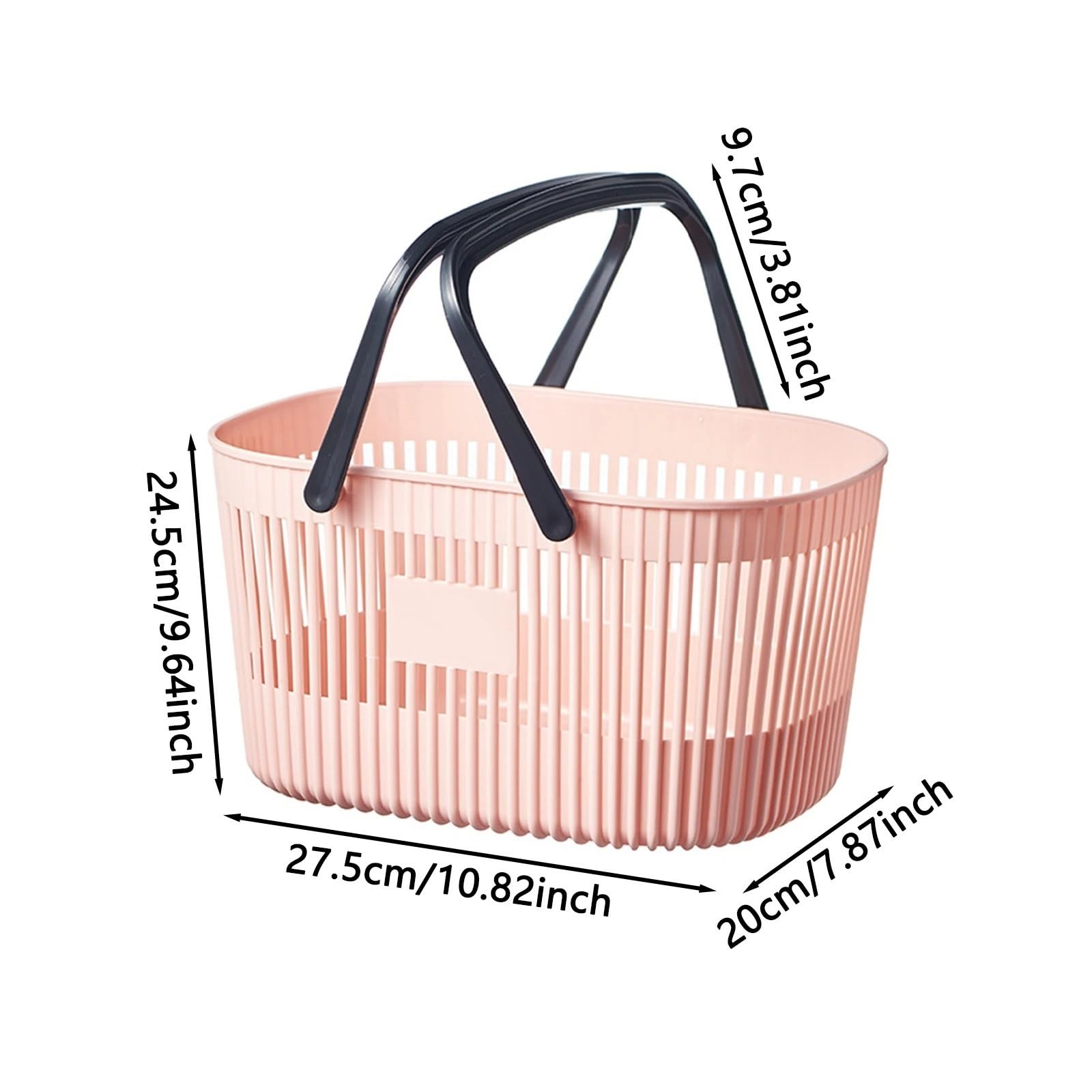 Cesta De Ducha Cesta de Almacenamiento de Gran Capacidad, Organizador de plástico Grueso con Asas, Organizador de Drenaje, contenedor for artículos de tocador para Baño(White)