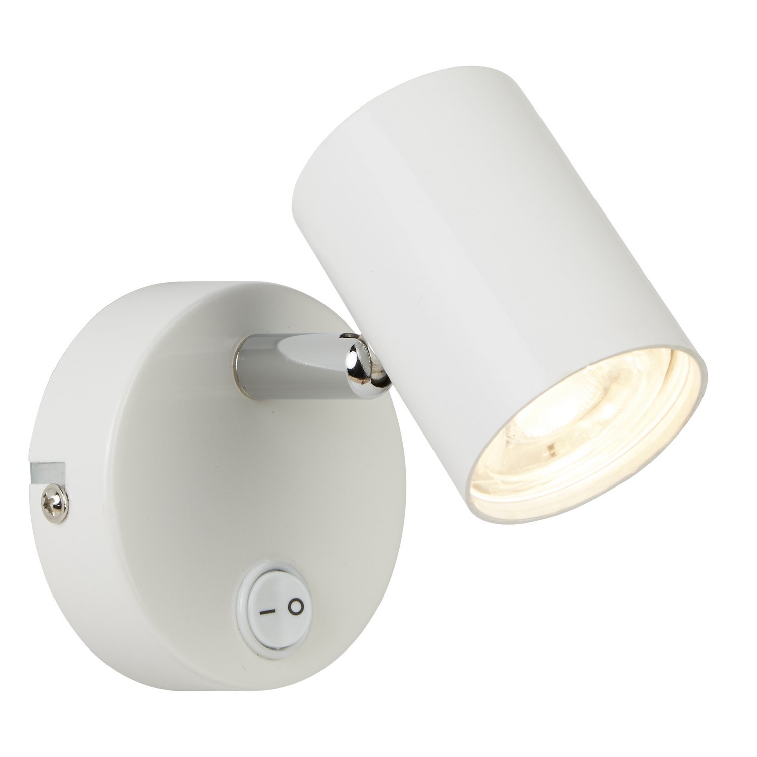Searchlight Lighting White Searchlight 3171Wh Rollo One Light Wall Spotlight In And Chrome