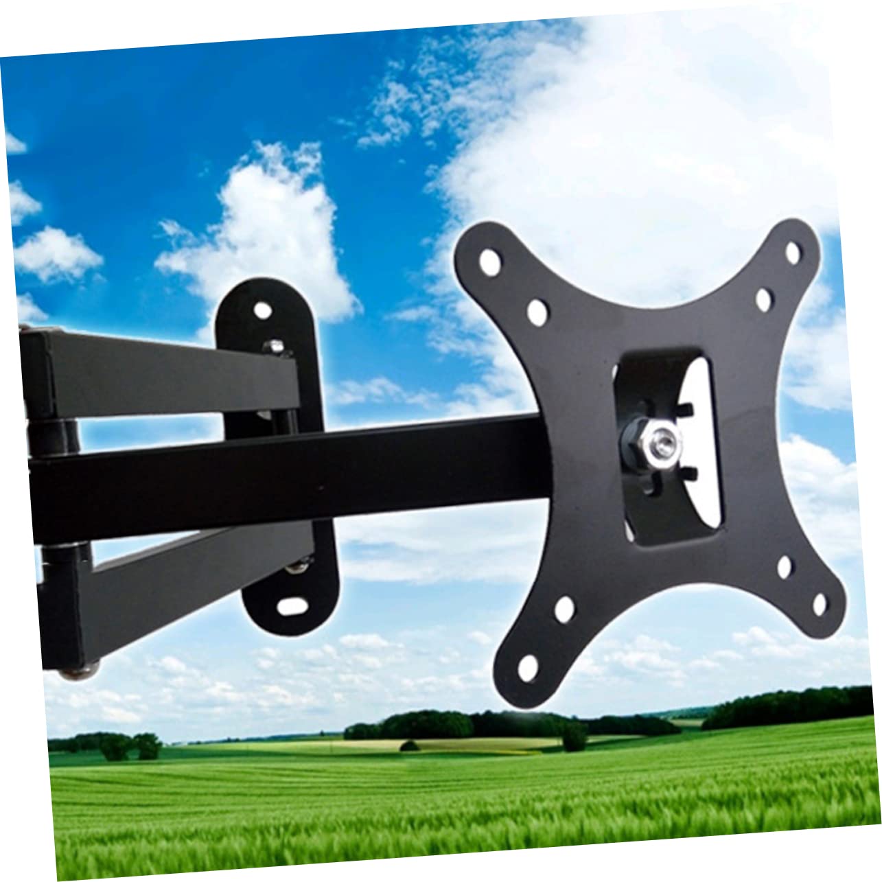 Supporto Parete per Tv 15-27 Pollici in Metallo Nero | Inclinazione 15 Gradi, Portata 10kg, per Monitor LED e Pannelli Piatti
