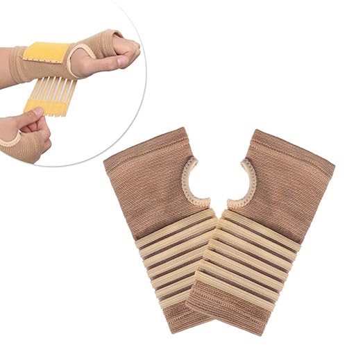 Miniatura 2 de Healifty Muñequera de mano para mujer, juego de 2 muñequeras deportivas con protector de palma, muñequeras para tenis, gimnasio, tendinitis,