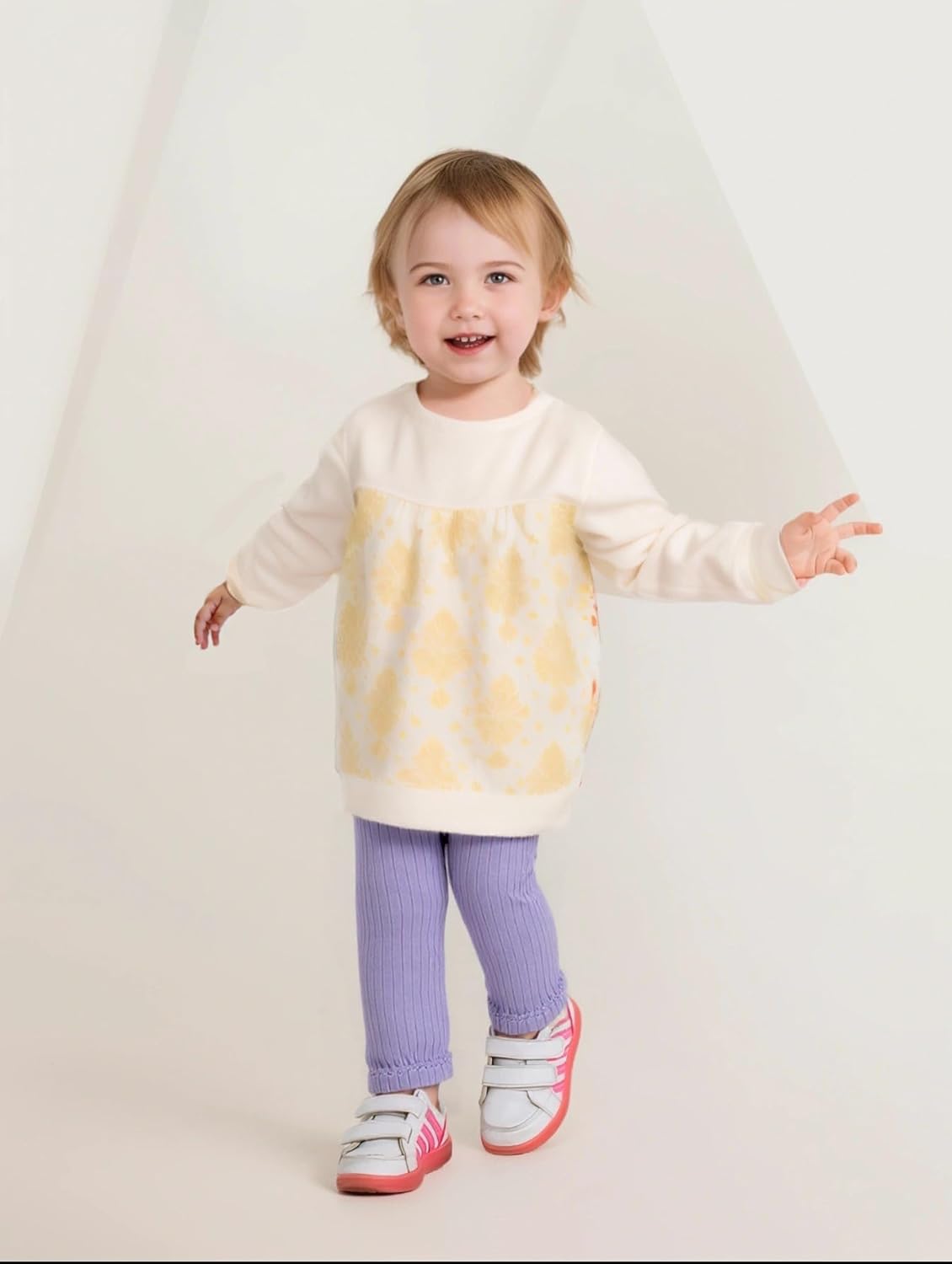 3 Pack Baby Girl Pants Set Solid Ribbed Toddler Girls Leggings for Infant Stretchy Fall Clothes - Image 2