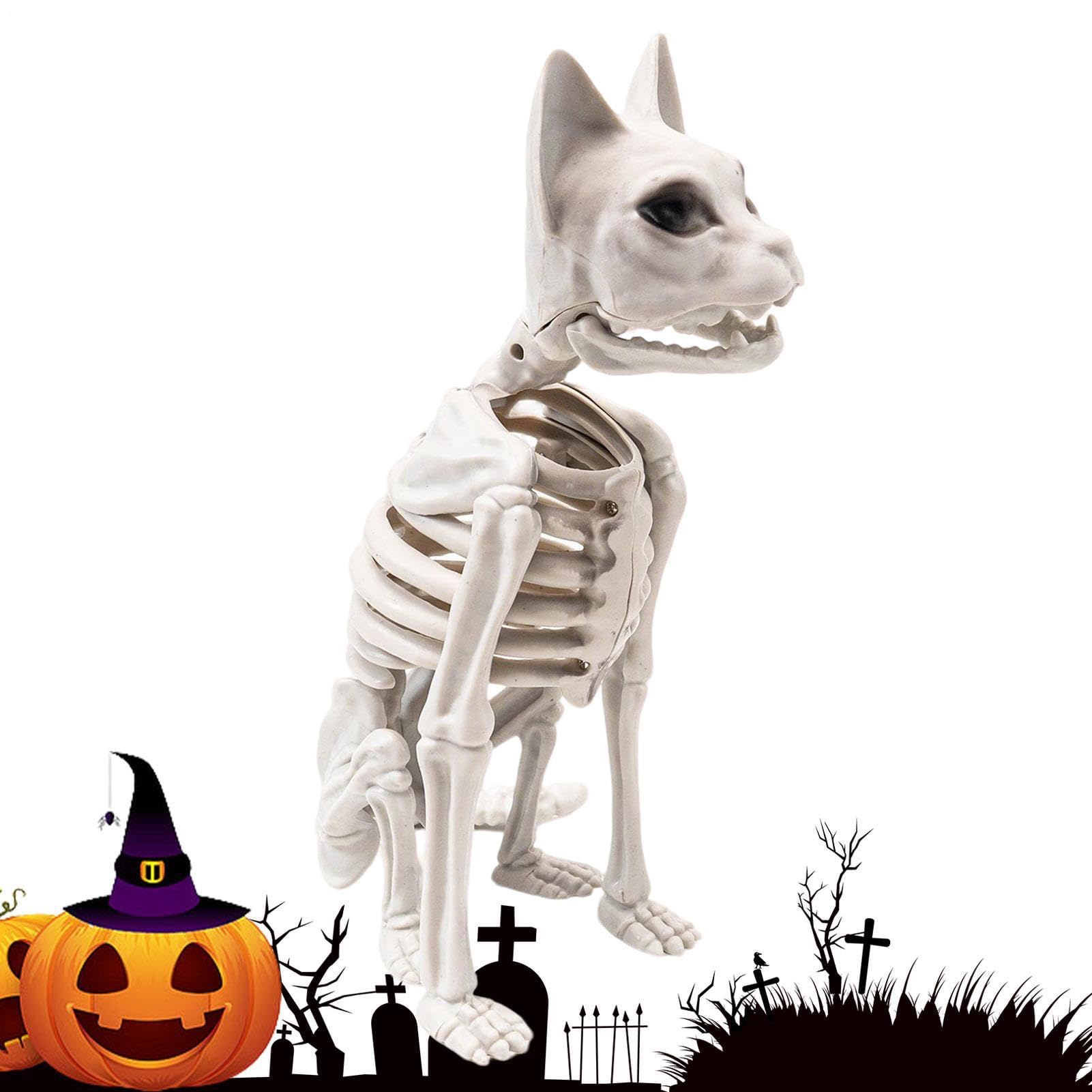 Squelette de chat d Halloween sculpté pour décoration intérieure et extérieure