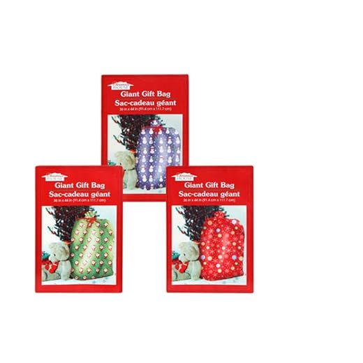 2 Giant Christmas Gift Bags for Large Gifts 2-Pack Each Bag 36x44" Assorted Styles