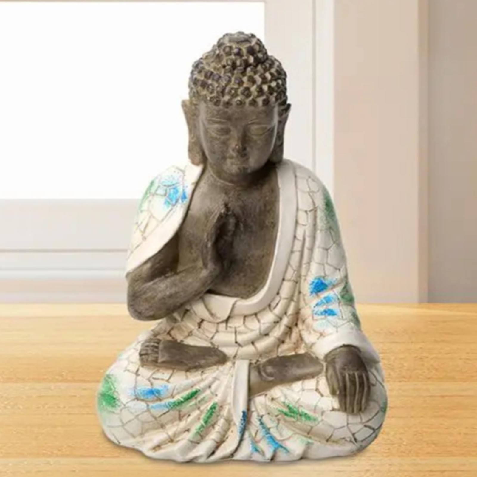 Statua di Buddha in resina Feng Shui decorativa, 17 cm, scultura da scrivania per ufficio