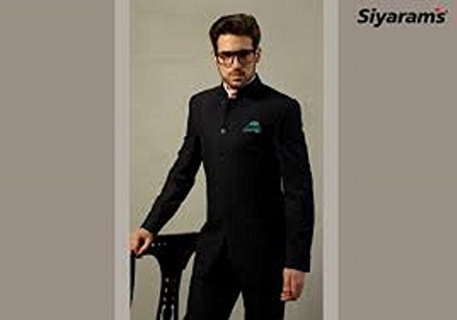 Wedding Collection Premio Urban Blended Cotton 3.25 m Suit Fabric (Black)-image-7