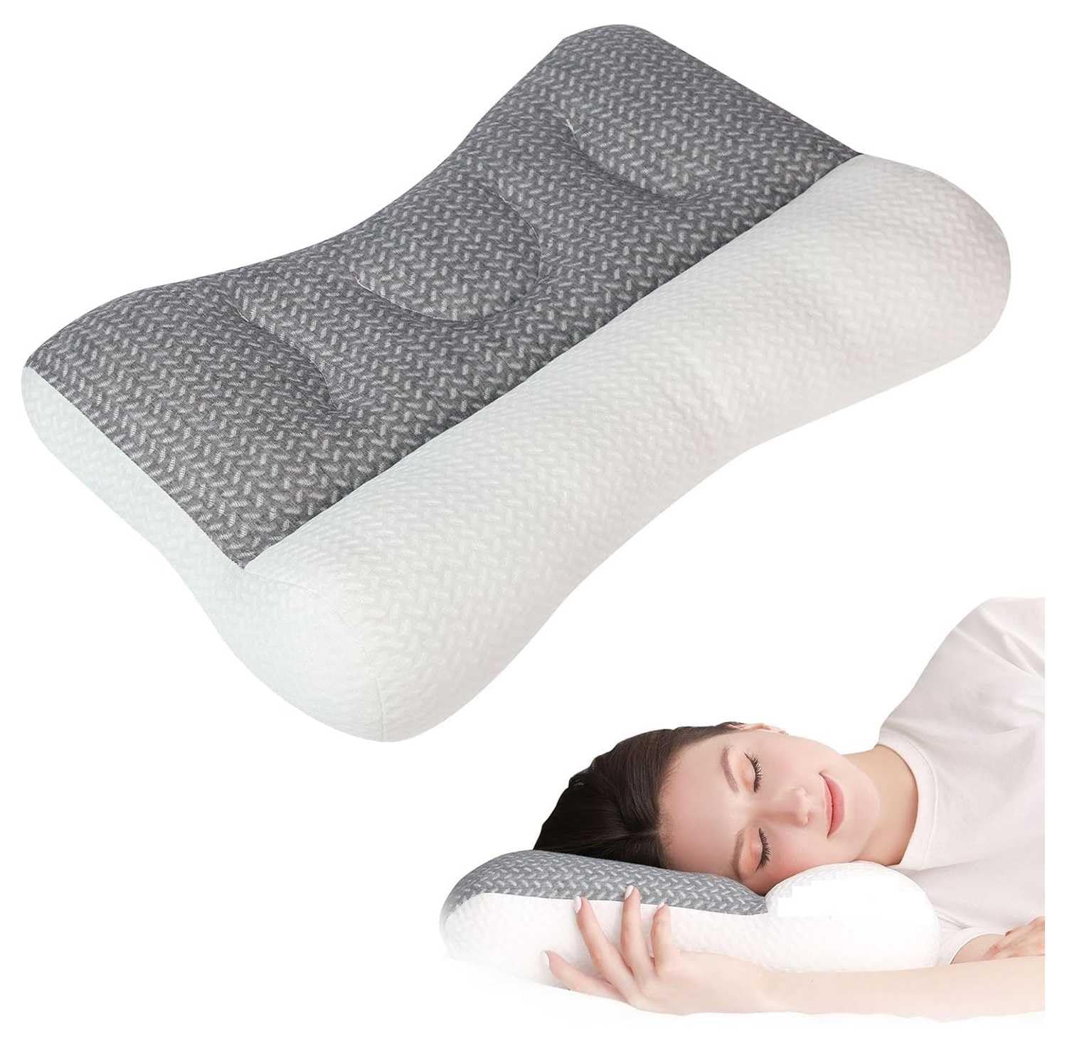 HINNVCL Pillow for Sleep Apnea Orthopedic Deep Sleep Pillow, Pro Ease Sleep Apnea Pillow, Ergonomic Pillow for Neck and Shoulder, Pillow for Side, Back, Stomach Sleepers
