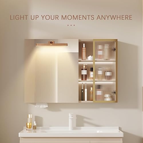 Miniatura 7 de Luz magnética giratoria de 360, funciona con pilas, recargable por USB, regulable, luz nocturna LED para luz de lectura, luz de maquillaje e