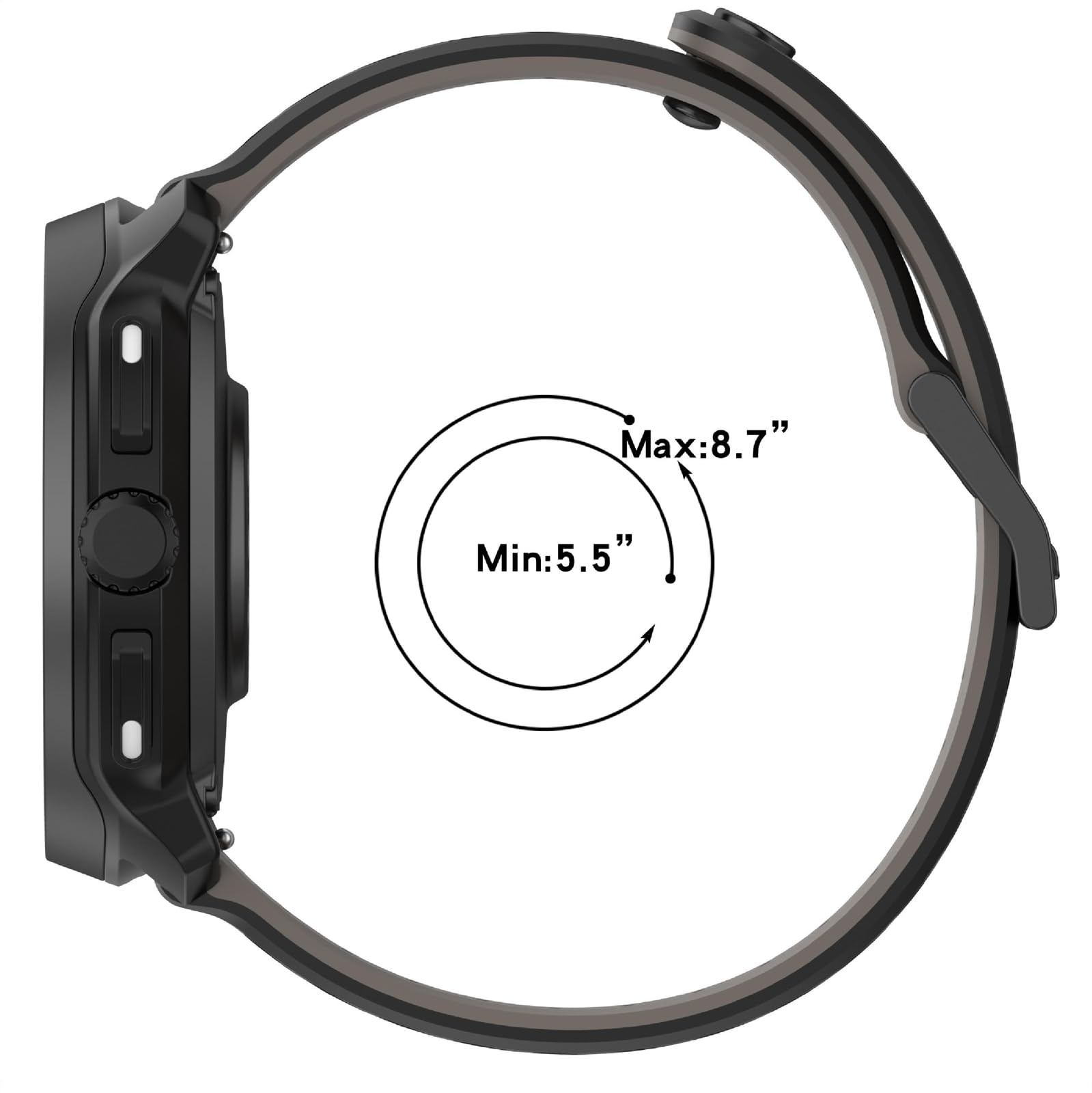 GIOPUEY Armband compatibel met Suunto Vertical/Race/Race S/5 Peak/9 Peak/9 Peak Pro, zachte siliconen armband, slijtvast, ademend, SUUNTO 22mm