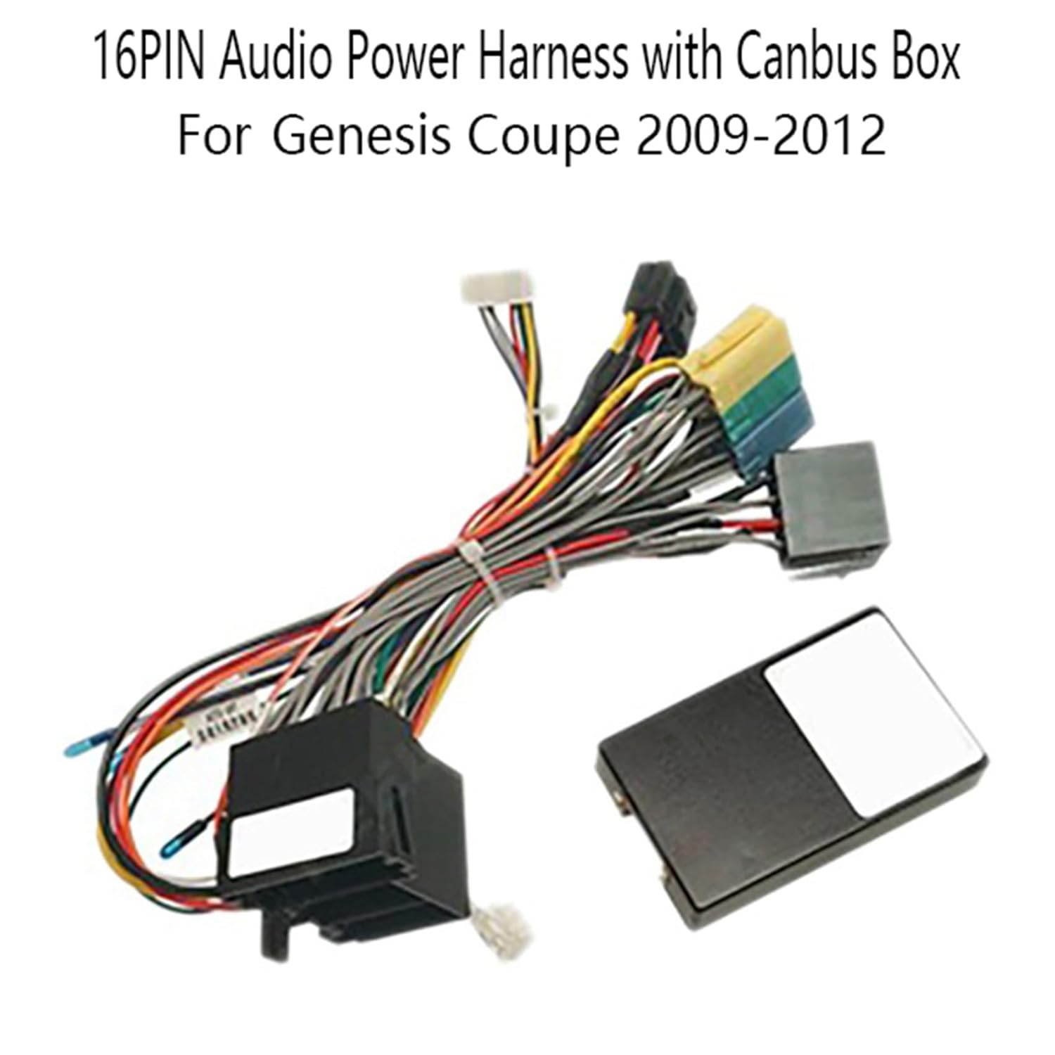 Car for Audio 16PIN Power Cord Adapter for Audio Power Harness with Canbus Box for Hyundai Genesis Coupe 2009-2012 - (A)