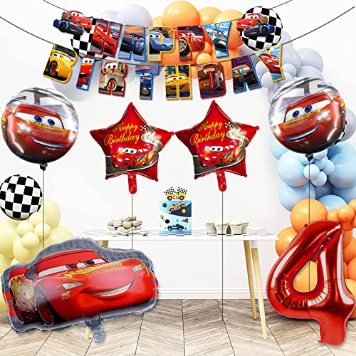 Set Palloncini Compleanno (Rosso - 4 anni)