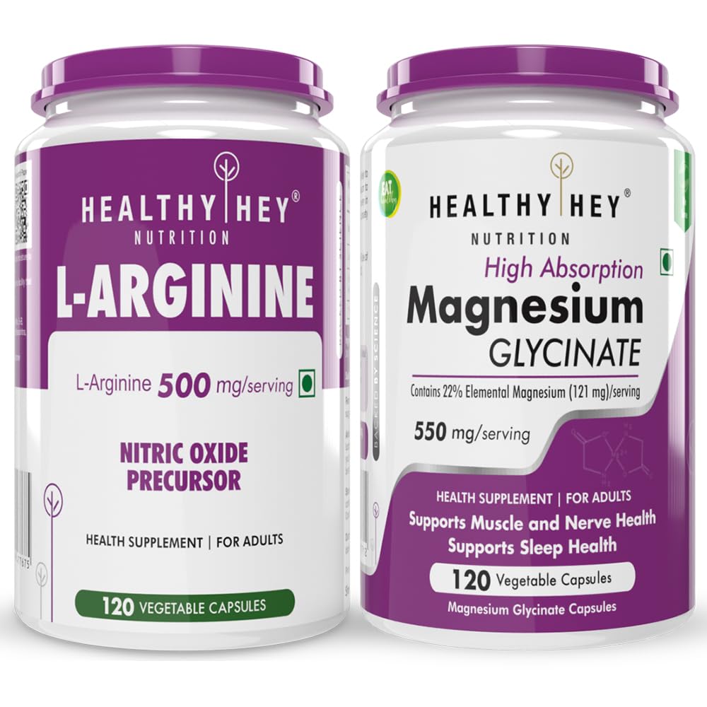 HealthyHey Nutrition L-Argininie 120 capsules & Magnesium glycinate 120 capsules-picture-26
