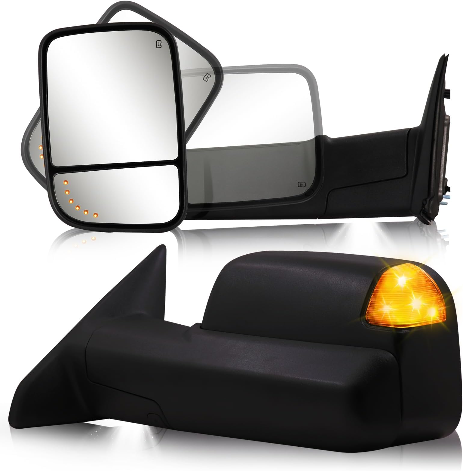 SIZIOM Towing Mirrors for 20092018 Dodge Ram 1500,20102018 Ram 2500