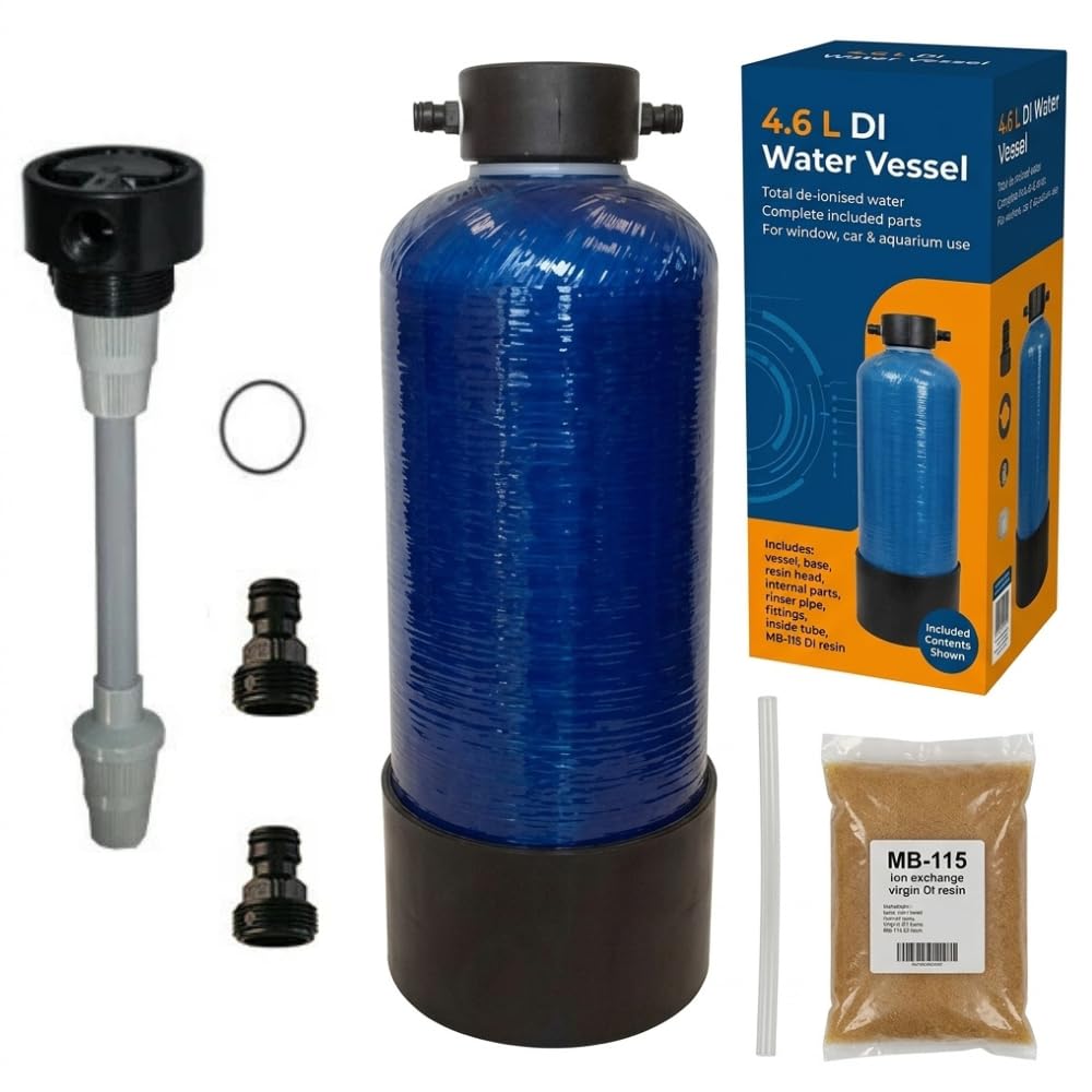 Bayersan Di Pressure Vessel 7 L Pure Water Equipment - Pure Water Resin Vessel For Window Cleaning, Motorbike Cleaning, Car Detailing, Valeting or Washing or Aquatics Uses (Empty)