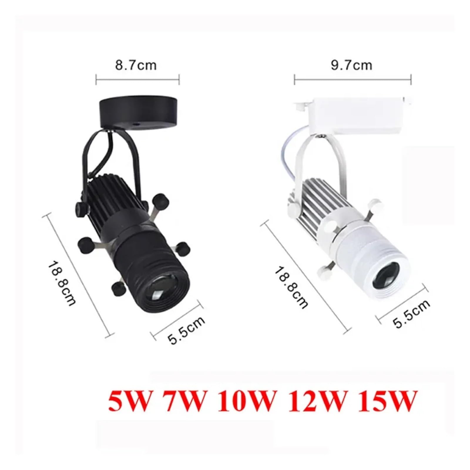 5W 10W 15W Grafika Cięcie Światło Regulowany Kwadratowy Kształt LED Szyna Reflektor Muzeum Sztuka Dekoracja Galeria Malowanie Cięcie Lampa(12w,BLACK CEILING LIGHT_6000K)