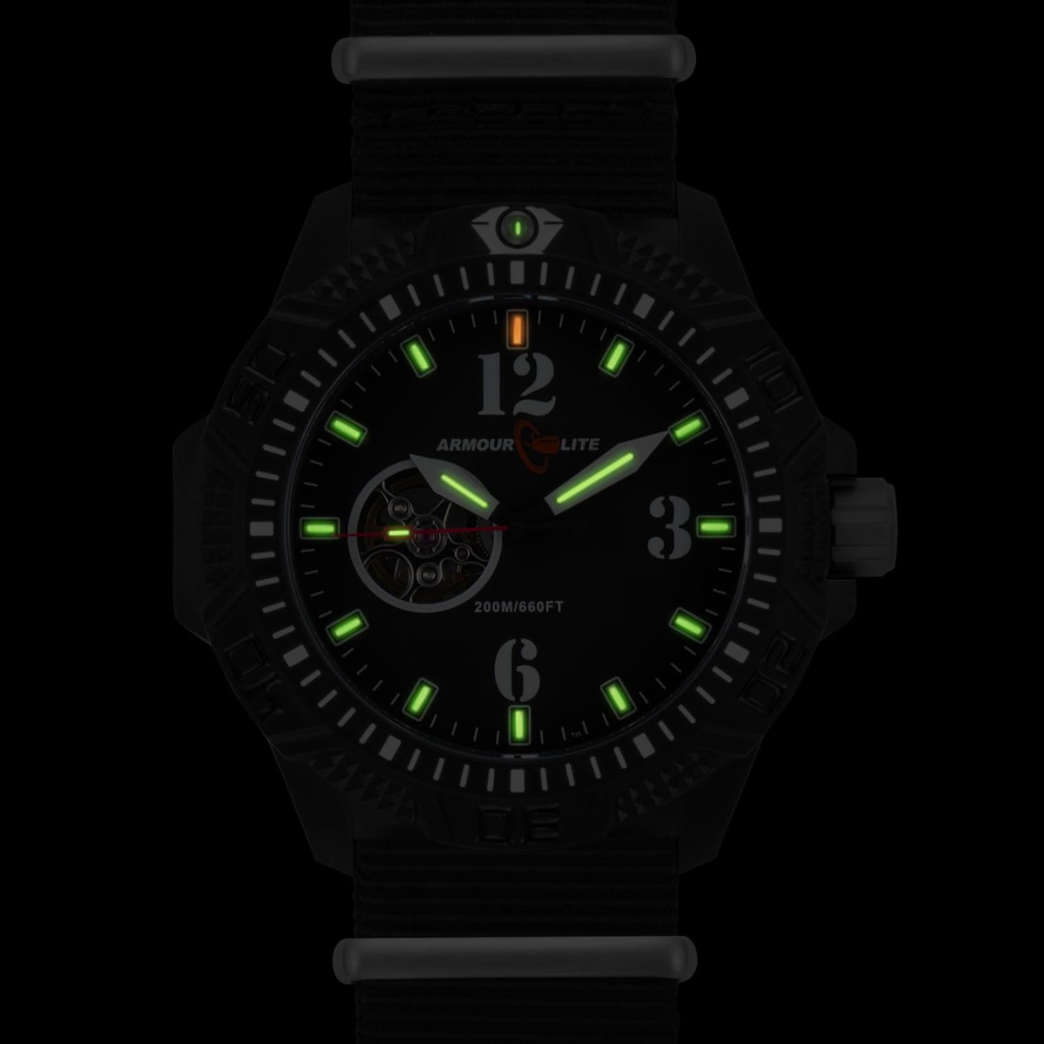 Armourlite Caliber Series Automatic Watch Black Dial Nylon Band AL1203