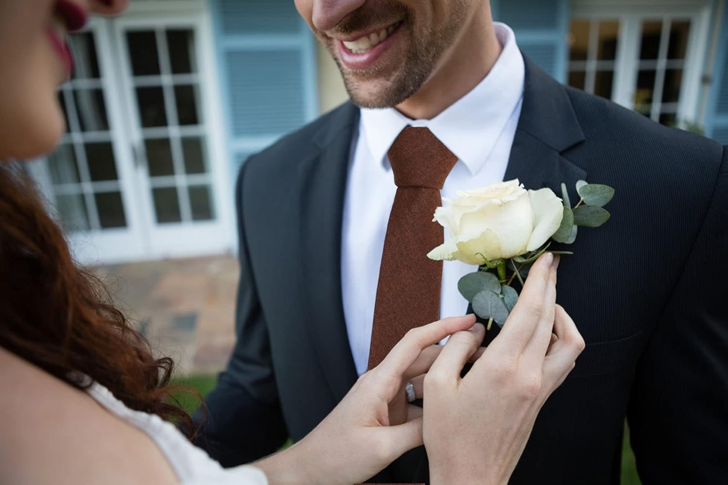 Mantieqingway Mens Ties 2.36" Cotton Skinny Ties for Men Wedding Party Solid Color Necktie - Image 5