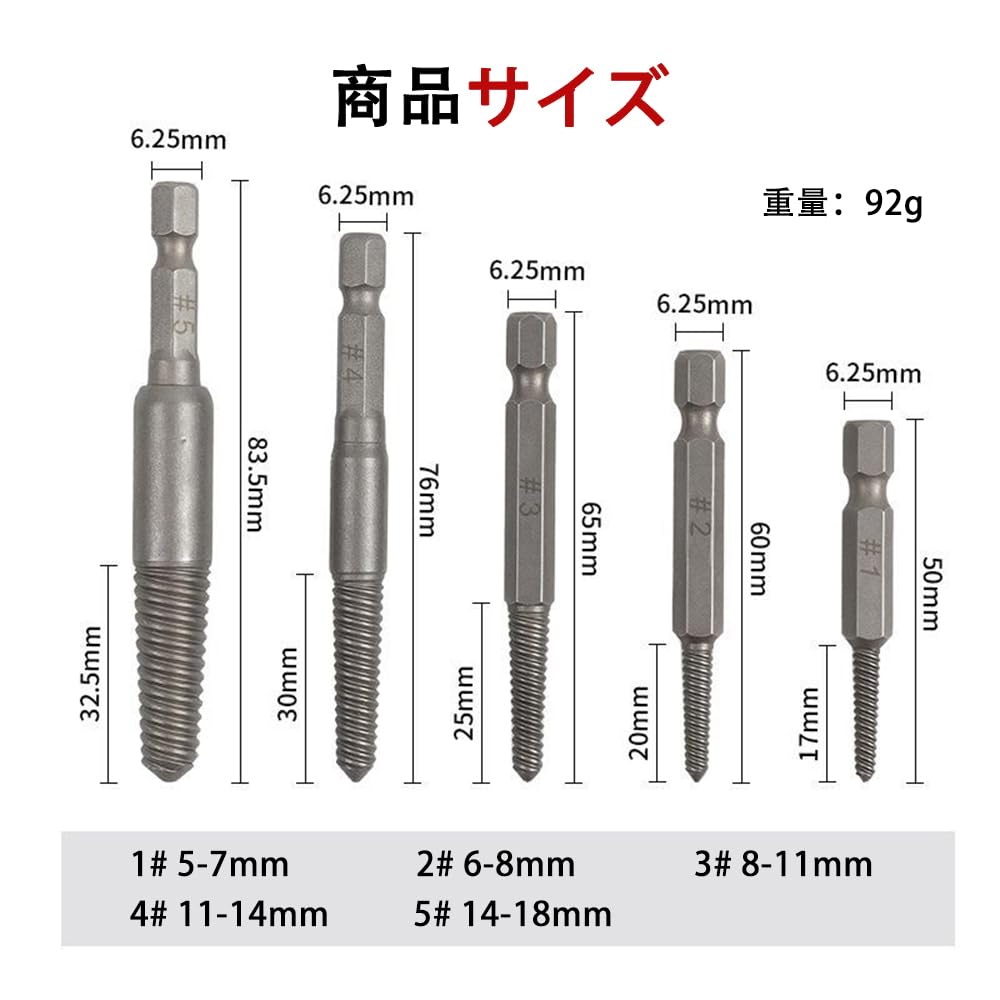 Amazon.co.jp: SensaBliss スクリューエキストラクター ネジ抽出器