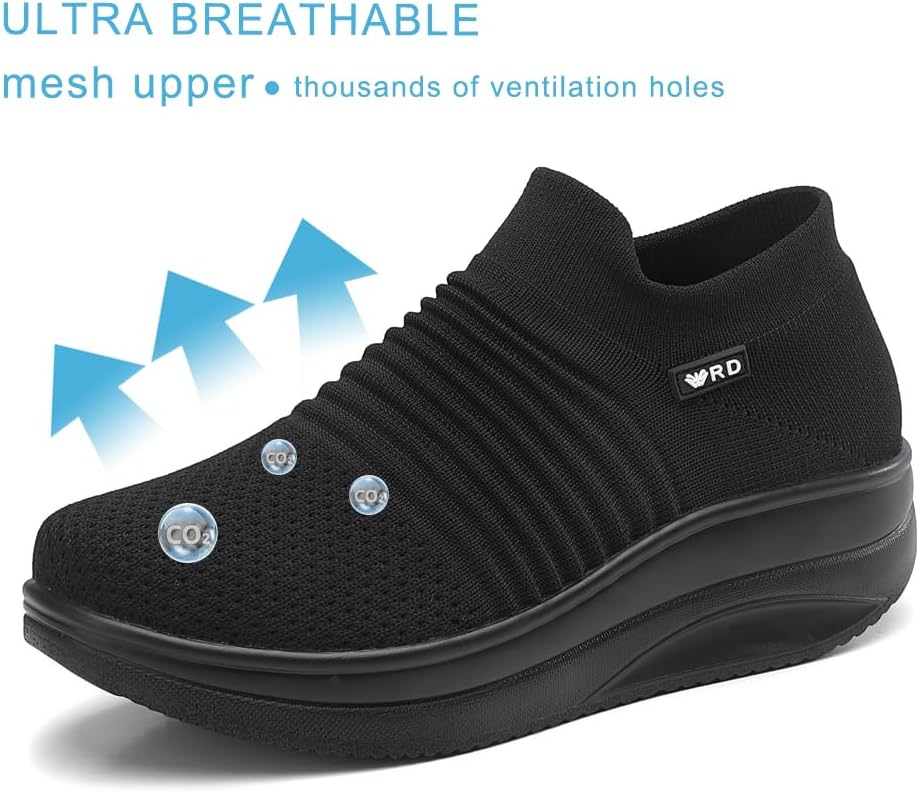 Oude Platform Loafers for Women Comfortable | Womens Slip On Sneakers Lightweight | Women's Walking Shoes Work Long Hours | Thick Rocking Bottom - Image 7