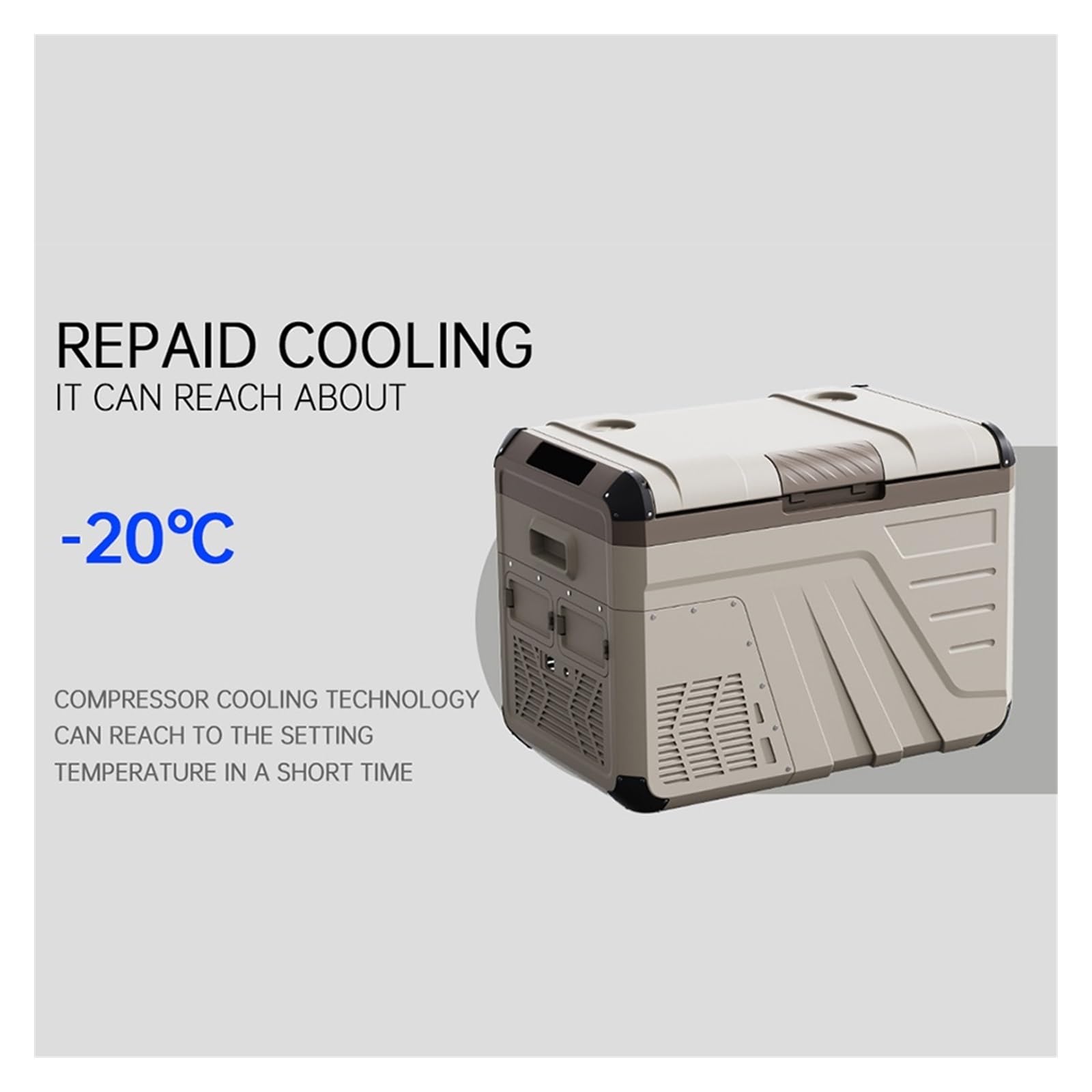 Mini refrigerador de 12 V for Coche: refrigerador y congelador eléctrico de Doble Uso for Camping(Grey 35L)