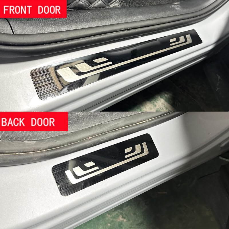 Protezione Battitacco in Acciaio Inox per Honda CR-V 2018-2023, Piastre di Copertura della Soglia della Portiera, Accessori Auto AntiGraffio,Black