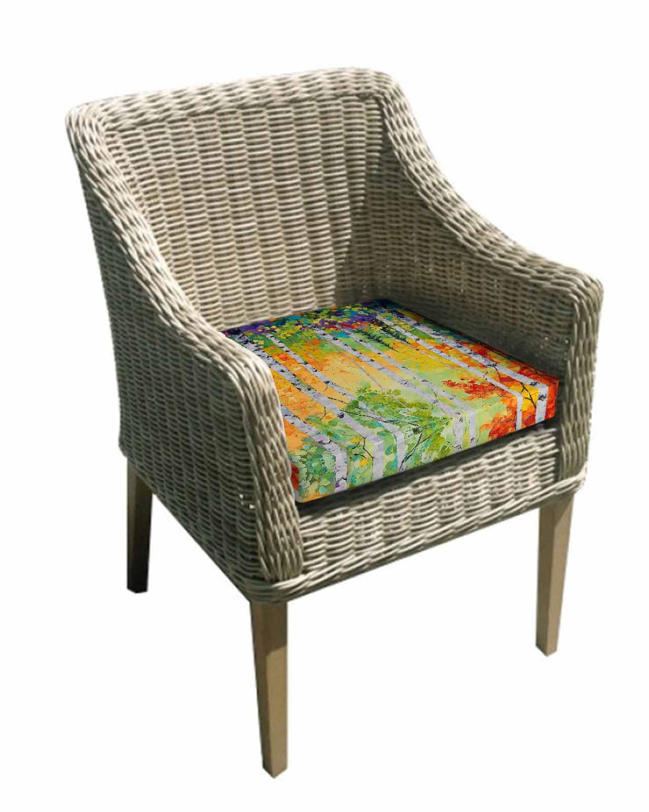 Hokiten Modern Oil Painting Outdoor Cushion Chair Cover Set of 4 - Waterproof Couch Seat Covers, Summer Tree Botanical Pink Green Patio Furniture Protector Cushions Slipcovers for Sofa/RV, 24