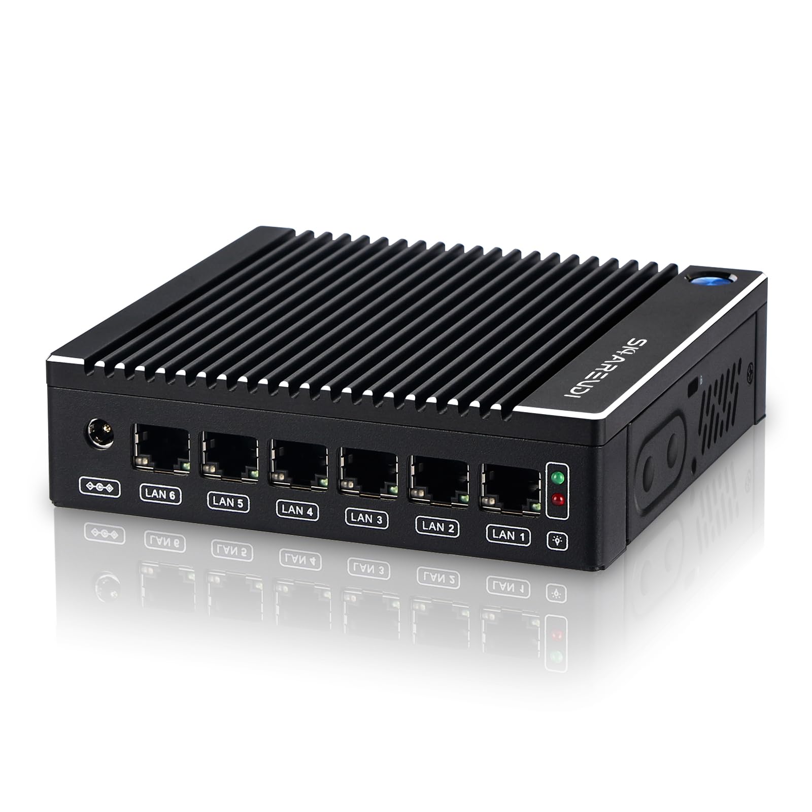 Sharevdi Fanless Firewall Appliance 6X Intel i226 LAN Firewall Mini PC Intel N3710 4C/4T,DDR3 mSATA SSD, Network Gateway Soft Router, Test with P-F-Sense/OPN-Sense AES NI HD/Type-C/SIM Card/TF/Wi-Fi: N3710/DDR3/mSATA SSD/6 LAN/Type-C