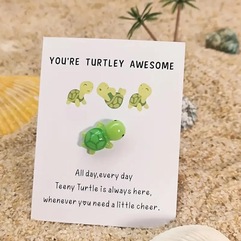 Mini Portafortuna Tascabile Turtley – Tartarughina In Miniatura Con Biglietto Di Ispirazione, Regalo Emozionale Per Amici E Familiari (Colore Viola) - 3