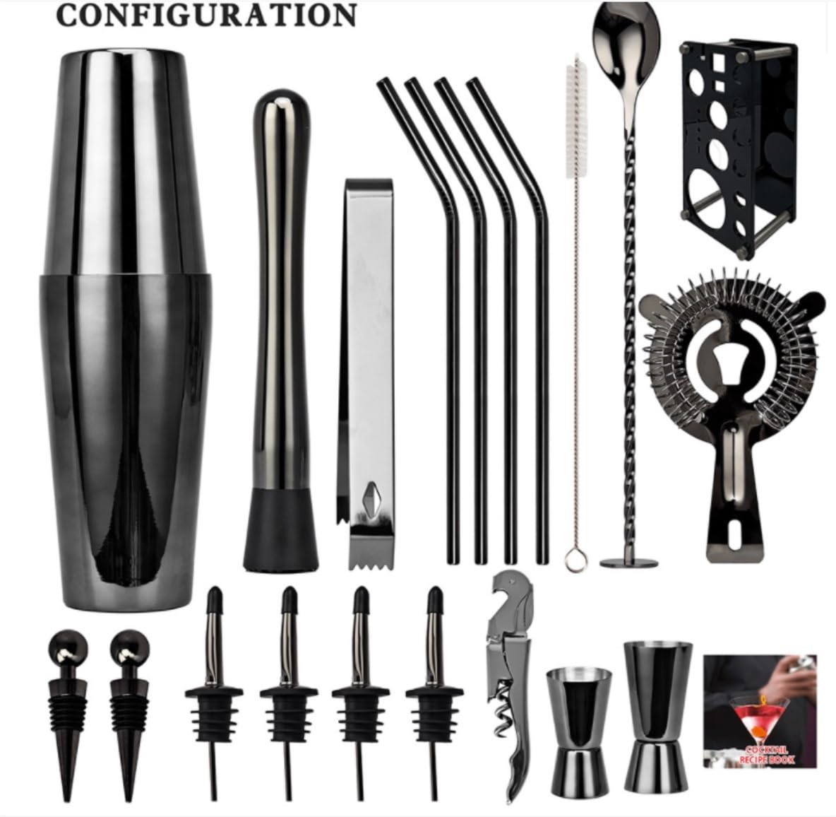 Set De Shaker À Cocktail Shaker American Shaker Cocktail Shaker Stir Glass Bar Set Cocktail Shaker Cocktail Tool Set Kit De Cocktail Outil De Bar(B)